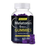 60PCS Melatonin Gummies with Vitamin B6 for SleepSupport, Sleep Aid, Helps Relax, Fall Asleep Faster, BlueberryFlavor, Healthcare Edible Dietary Supplement Fitness