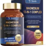 Magnesium 12-in-1 Complex Supplement 12 Active Types,700mg Per Serving, 120 Capsules, Made in USA, Vegan &Gluten Free